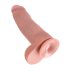 King Cock 12 herés nagy dildó (30 cm) - natúr