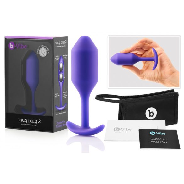 b-vibe Snug Plug 2 - dupla golyós anál dildó (114g) - lila