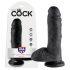 King Cock 8 herés dildó (20 cm) - fekete