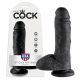 King Cock 8 herés dildó (20 cm) - fekete