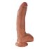 King Cock 9 herés dildó (23 cm) - barna