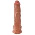 King Cock 10 herés nagy dildó (25 cm) - barna