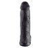 King Cock 12 herés nagy dildó (30 cm) - fekete