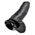 King Cock 12 herés nagy dildó (30 cm) - fekete