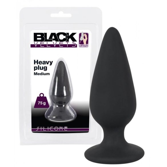 Black Velvet Heavy - 75g-os anál dildó (fekete)