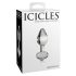 Icicles No. 44 - kúpos, üveg anál dildó (áttetsző)