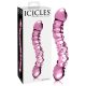 Icicles No. 55 - kétvégű, G-pont üveg dildó (pink)