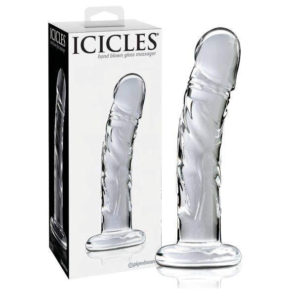 Icicles No. 62 - péniszes üveg dildó (áttetsző)