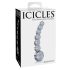 Icicles No. 66 - íves, gömbös, üveg dildó (áttetsző)