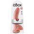 King Cock 9 - nagy tapadótalpas, herés dildó (23cm) - natúr