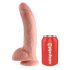 King Cock 9 - nagy tapadótalpas, herés dildó (23cm) - natúr