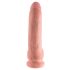 King Cock 9 - nagy tapadótalpas, herés dildó (23cm) - natúr