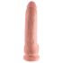 King Cock 9 - nagy tapadótalpas, herés dildó (23cm) - natúr