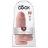 King Cock 9 Chubby - tapadótalpas, herés dildó (23cm) - natúr