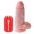 King Cock 9 Chubby - tapadótalpas, herés dildó (23cm) - natúr