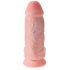 King Cock 9 Chubby - tapadótalpas, herés dildó (23cm) - natúr