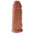 King Cock 9 Chubby - tapadótalpas, herés dildó (23cm) - sötét natúr