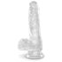 King Cock Clear 6 - tapadótalpas, herés kis dildó (15cm)