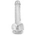 King Cock Clear 6 - tapadótalpas, herés kis dildó (15cm)