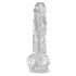 King Cock Clear 8 - tapadótalpas, herés dildó (20cm)