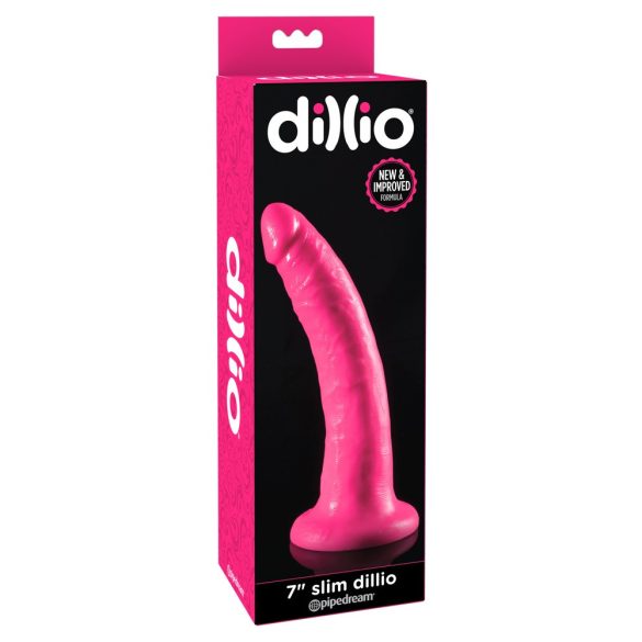 Dillio 7 - tapadótalpas, élethű dildó (18cm) - pink