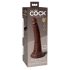 King Cock Elite 7- tapadótalpas, élethű dildó (18cm) - barna