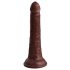 King Cock Elite 7- tapadótalpas, élethű dildó (18cm) - barna