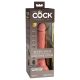 King Cock Elite 7 - tapadótalpas, rádiós vibrátor 18cm - natúr