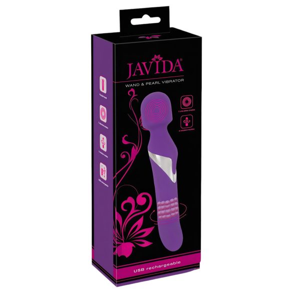 Javida Wand & Pearl - 2in1 masszírozó vibrátor (lila)