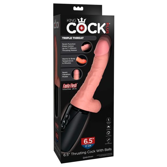 King Cock Plus 6,5 - herés lökő vibrátor - natúr