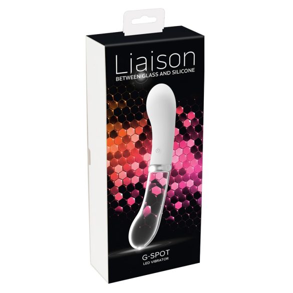 You2toys Liaison - szilikon-üveg LED vibrátor (áttetsző-fehér)