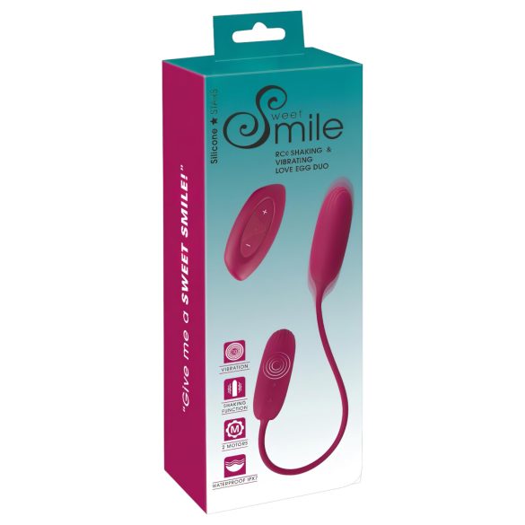 Smile Love Egg Duo - akkus, rádiós, vízálló vibrációs tojás (lila)