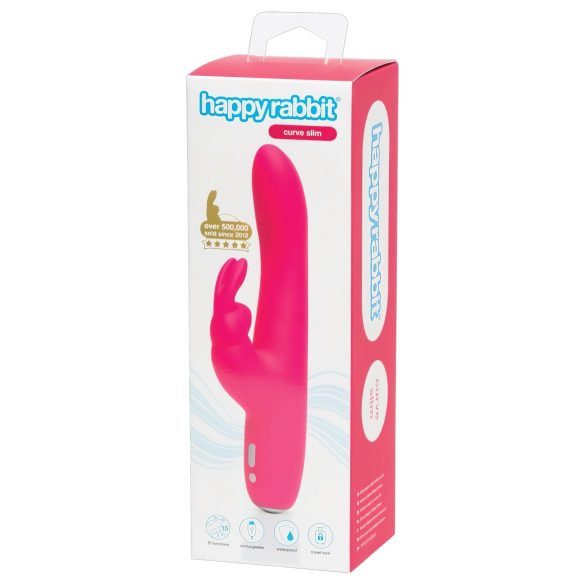 Happyrabbit Curve Slim - vízálló, akkus csiklókaros vibrátor (pink)