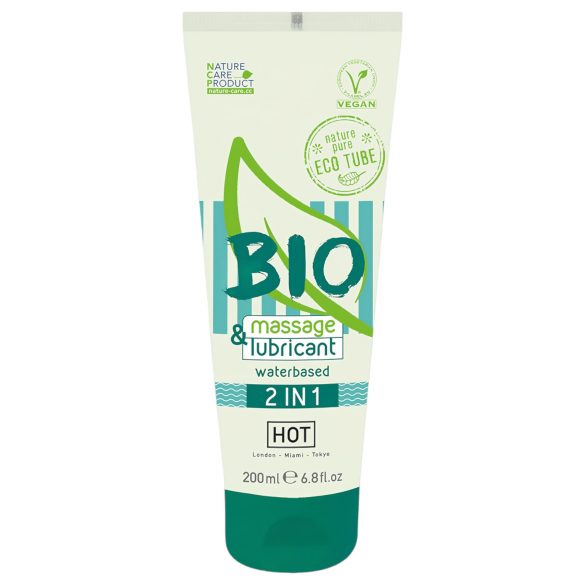 HOT Bio 2IN1 - vízbázisú síkosító- és masszázsgél (200ml)