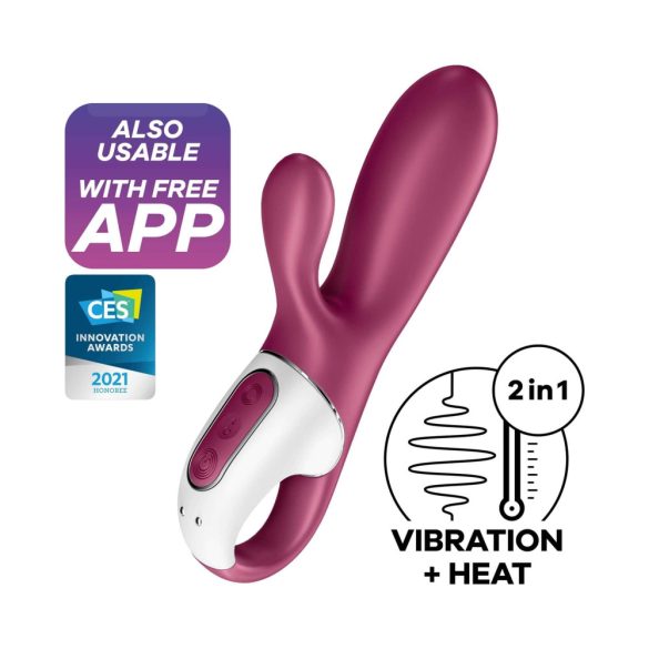 Satisfyer Hot Bunny - okos csiklókaros melegítő vibrátor (piros)