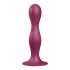 Satisfyer Double Ball-R - tapadótalpas súlyozott dildó (piros)