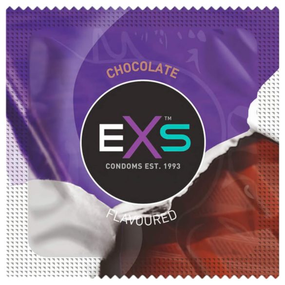 EXS Hot Chocolate - óvszer csoki ízesítéssel - fekete (100db)