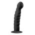 Easytoys Ribbed - tapadótalpas anál dildó (14cm) - fekete