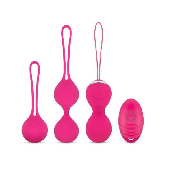 Easytoys LoveBalls - vibrációs gésagolyó szett - 3 részes (pink)