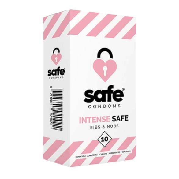 SAFE Intense Safe - bordázott-pontozott óvszer (10db)